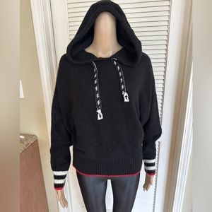 Vintage Havana Black Lightening Hooded Sweater, Women’s Small